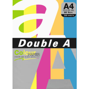 Хартия цветна Double A неон RAINBOW 4, A4 опаковка 500 листа
