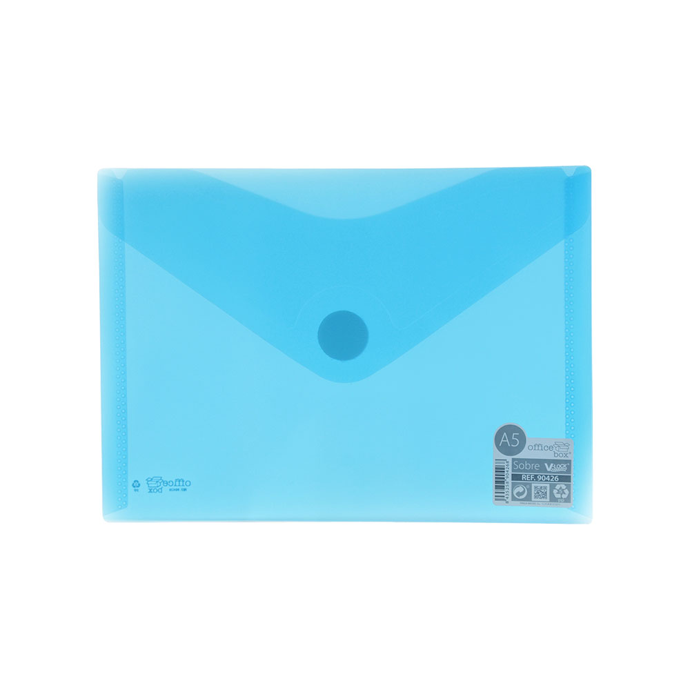 Папка с копче OfBox V-Lock A5 прозрачна 5 цвята - Image 1