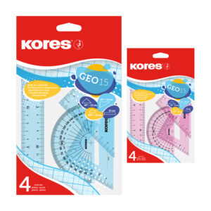 Чертожен комплект Kores Geo 15, 4 части