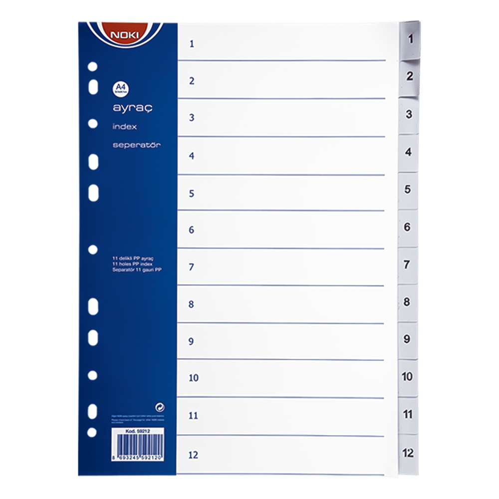 Разделител PVC Exxo A4 номерация 1-12 - Image 1