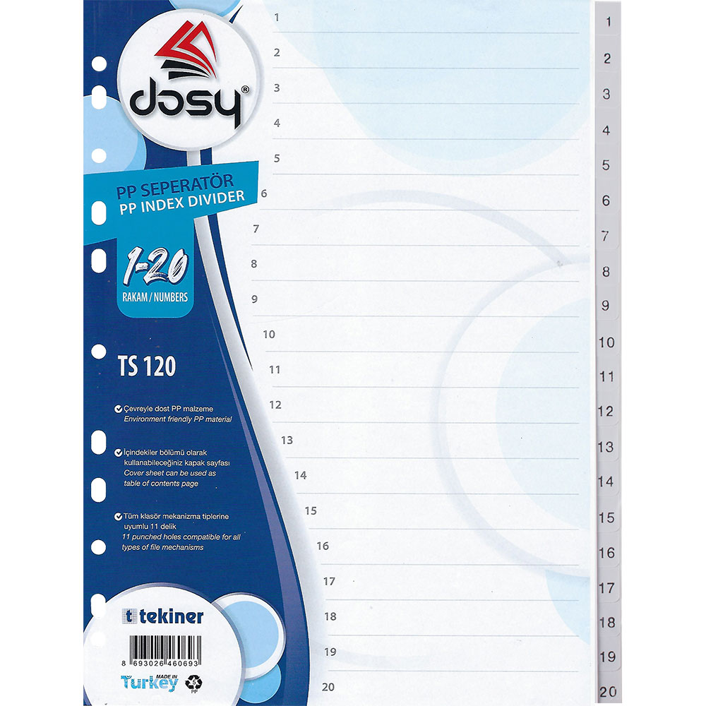 Разделител PVC Exxo A4 номерация 1-20 - Image 1