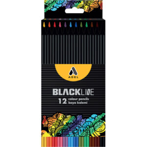 Цветни моливи Adel Blackline 12 цвята дълги