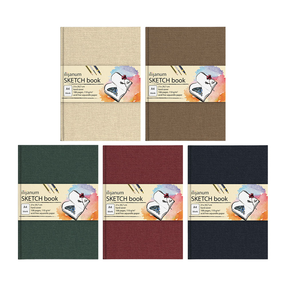 Скечбук A5 Ilijanum Акварел 110 гр. 54 листа - Image 1