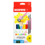 Цветни моливи Kores Kolores 12 цвята + острилка