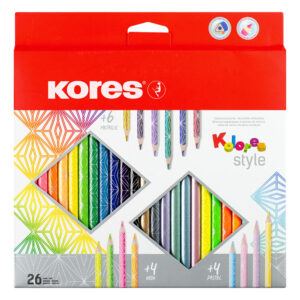 Цветни моливи Kores Kolores Style 15/26 цвята