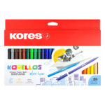 Флумастери Kores Korellos Fine 12/24 цвята