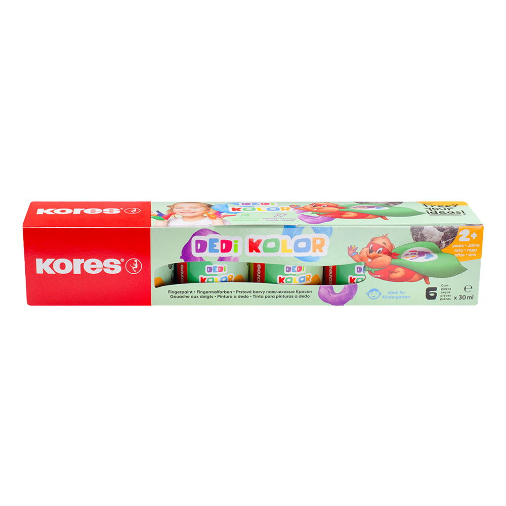 Боя рисувай с пръсти Kores 6 цвята 30мл - Image 1