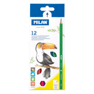Цветни моливи MILAN TOUCAN 12 цвята дълги
