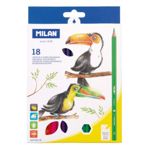 Цветни моливи MILAN TOUCAN 18 цвята дълги
