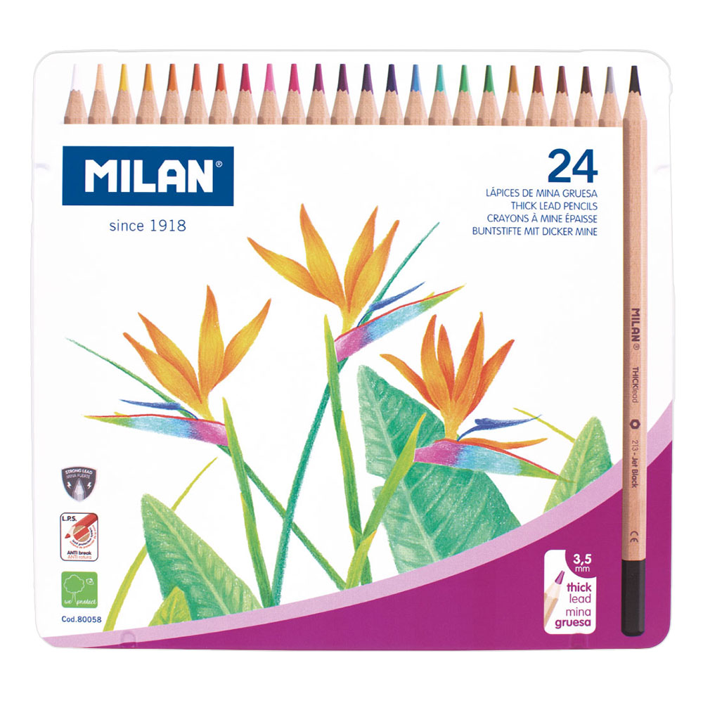 Цветни моливи MILAN 24 цвята метална кутия - Image 1