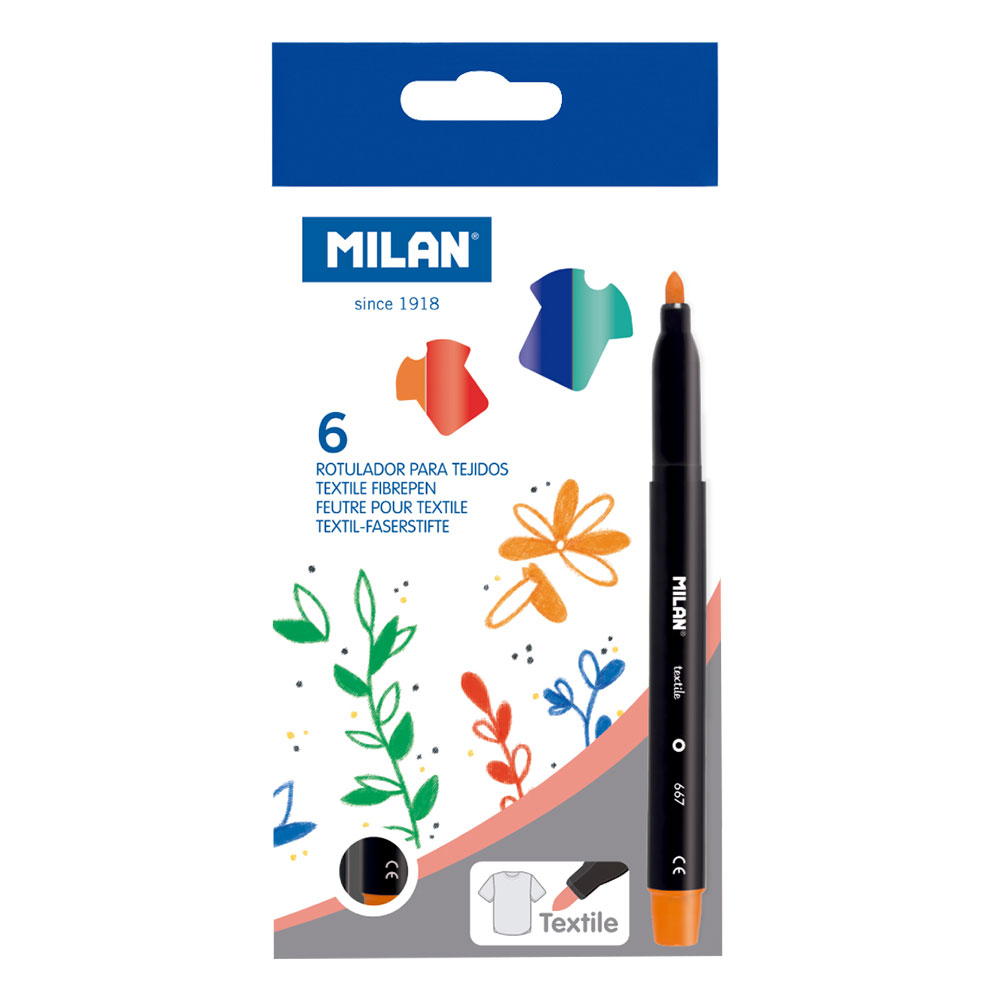 Флумастери MILAN текстил 6 цвята - Image 1
