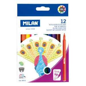 Флумастери MILAN Fine 06F12 - 12 цвята