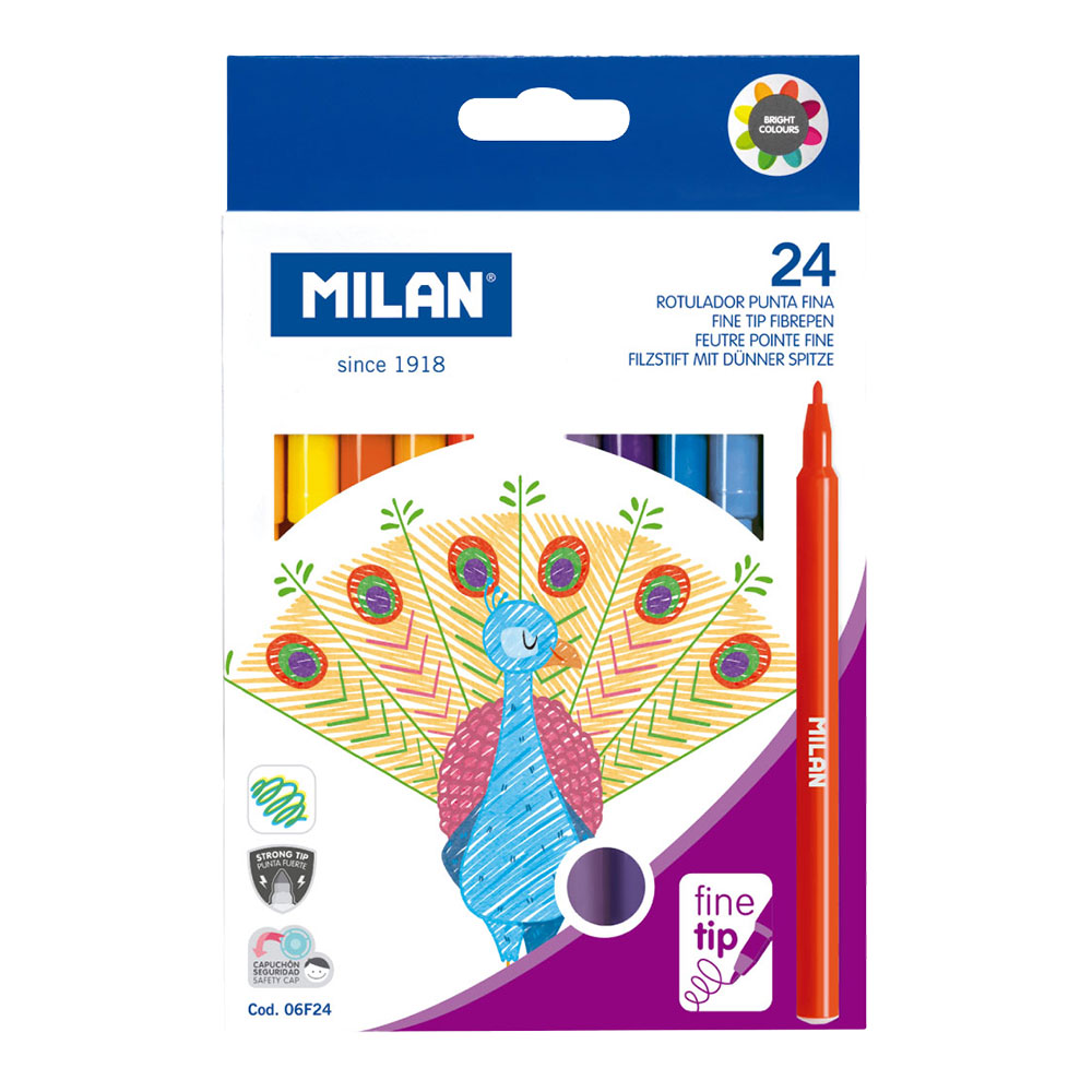 Флумастери MILAN Fine 06F24 - 24 цвята - Image 1