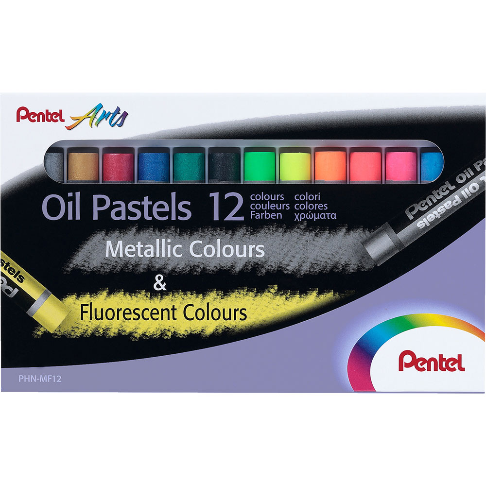 Маслени пастели Pentel Arts - Металик, Флуоресцент, Флуоресцент/Металик - Image 1