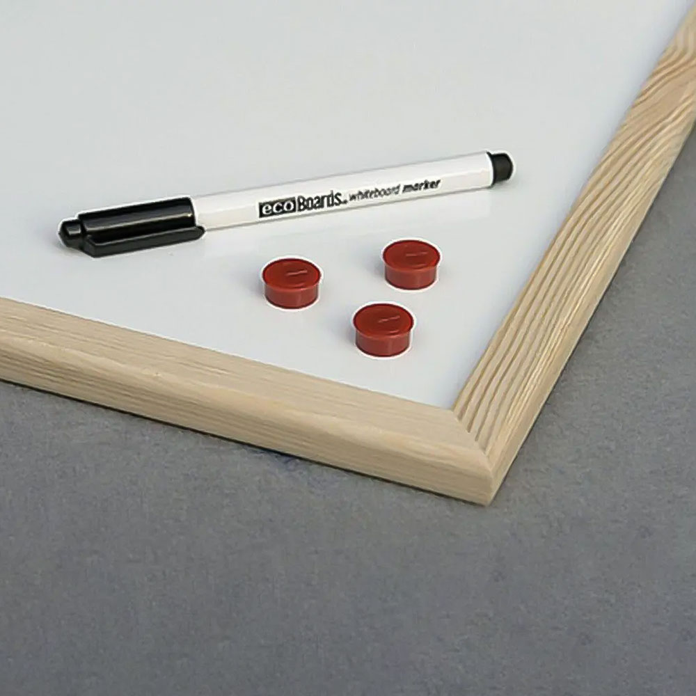 Бяла магнитна дъска 2x3 с дървена рамка - 2 размера - Image 2